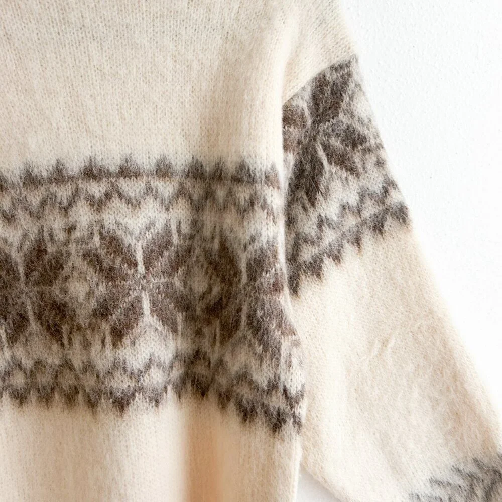 VINTAGE 70's Yoke Icelandic Lopapeysa 100% Pure Wool and Mohair Sweater - Picture 9 of 9